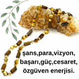 Sitrin Kaplan Gözü Kolye  (şans,para,vizyon,ticari yaşamda başarı)