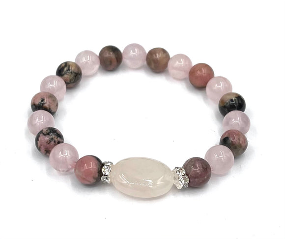 Pink Quartz - Rhodonite Bracelet (Love, Affection, Tolerance)