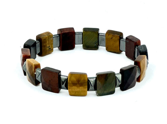 Tiger Eye-Hematite Bracelet