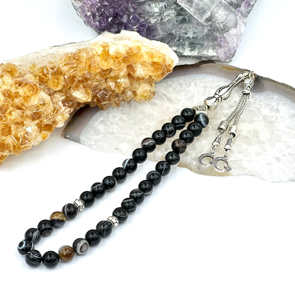 Eye Agate (Black Agate) Rosary