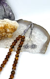 Silver Detailed Amber Rosary