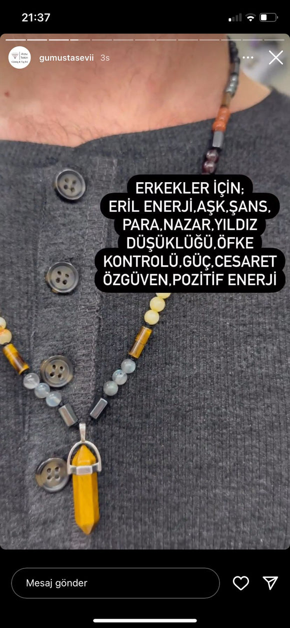 Erkekler için eril enerji kolyesi