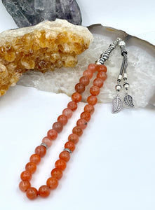 Yemen Agate Rosary with Silver Detail