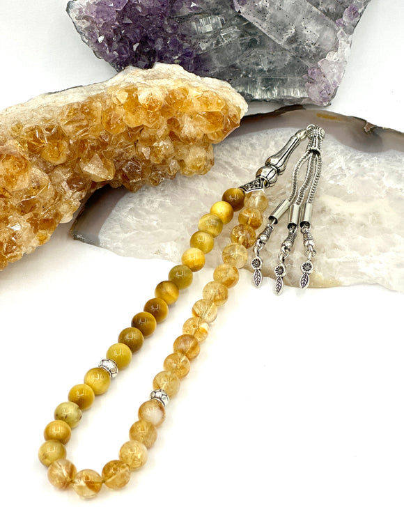 Citrine-Yellow Tiger's Eye Prayer Beads