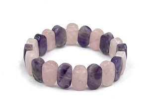 Pink Quartz, Amethyst Bracelet