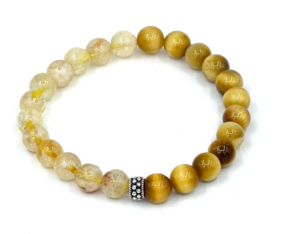 Citrine Tiger Eye Bracelet (luck, money, vision, success in business life)