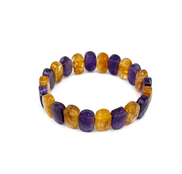 Citrine-Amethyst Rolex Cut Bracelet